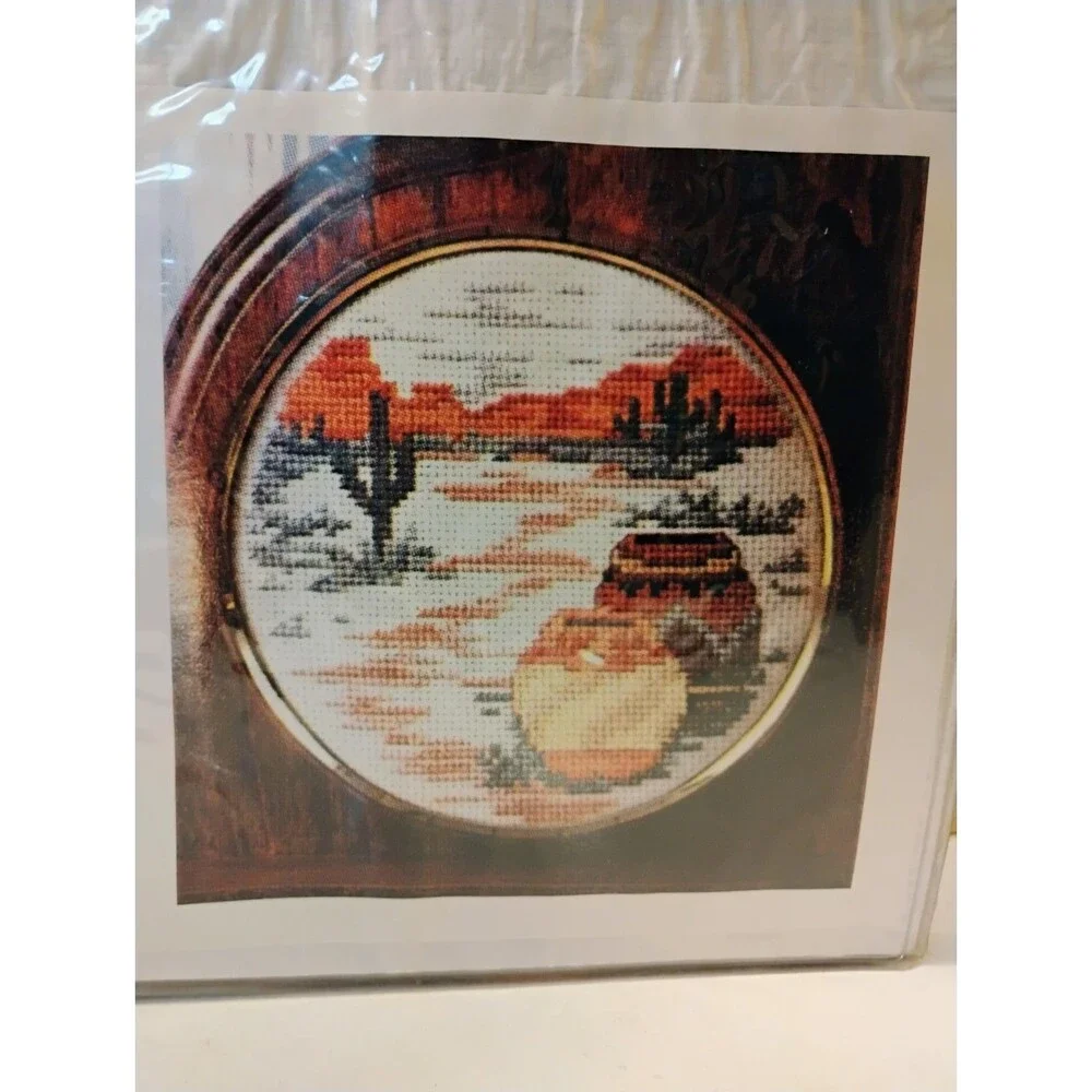 Vintage Cross Stitch Patterns Estate Binder Lot Southwest Native American Garden